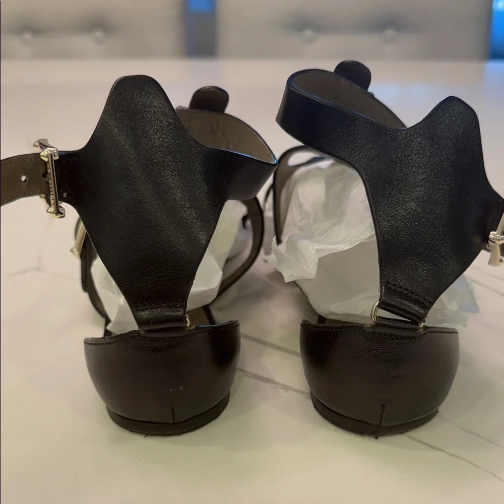 Versace Collection Black Leather Women's Sandals - Picture 5 of 13